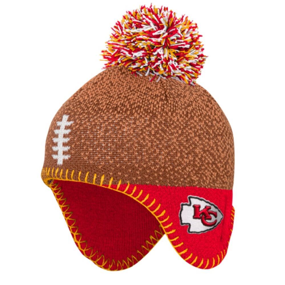 Team Apparel NFL Infant Boy's Brown Kansas City Chiefs Football Head Knit Hat